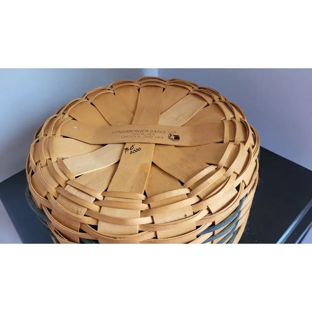 2000 Longaberger Basket Round Heartland Darning Basket 10